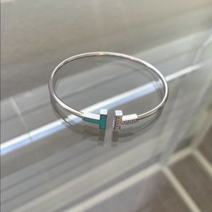 Tiffany & Co. Diamond and turquoise wire bracelet 18k white gold
